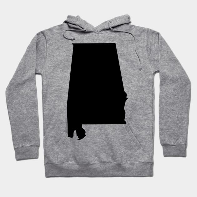 Alabama map in black Hoodie by Creative Art Store